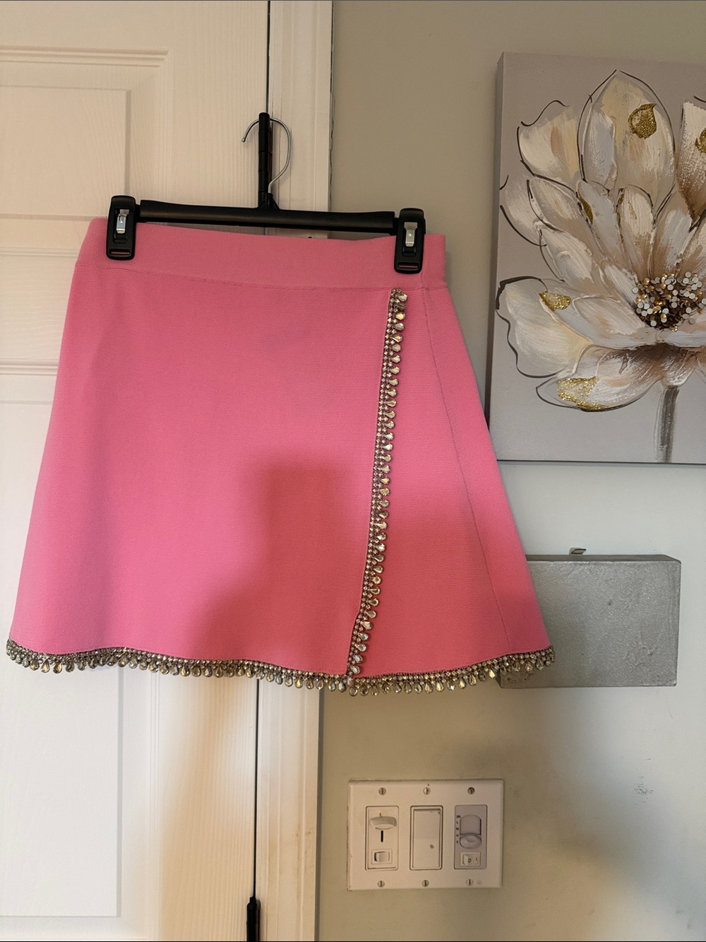 Zara Pink Circle Skater Skirt with Jewel Trim